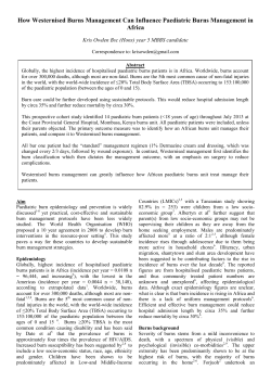 How Westernised Burns Management Can Influence Paediatric
