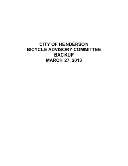CITY OF HENDERSON BICYCLE ADVISORY COMMITTEE