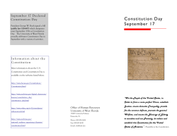 Constitution Day Brochure - University of West Florida