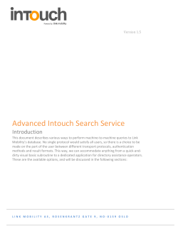 Advanced Intouch Search Service