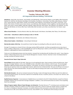 Investor Meeting Minutes - La Plata County Economic Development