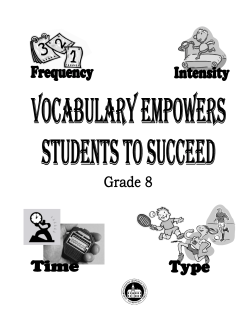 Grade 8 Vocabulary Words and Definitions