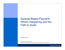 Episode-Based Payment: What`s Happening and the Path to Scale