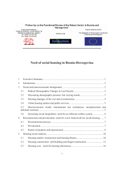 Need of social housing in Bosnia
