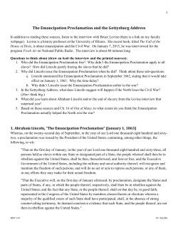 The Emancipation Proclamation and the Gettysburg Address