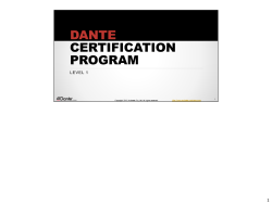 Dante Certification Program, Level 1: Introduction to Dante