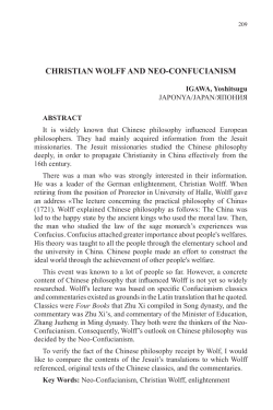 CHRISTIAN WOLFF AND NEO