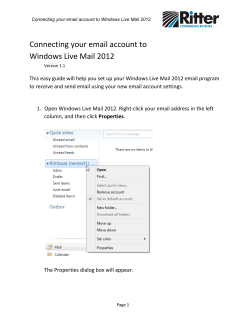 Connecting your email account to Windows Live Mail 2012