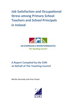 Job Satisfaction and Occupational Stress among