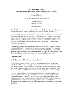Re-Planting a Field: International Labour Law for the Twenty