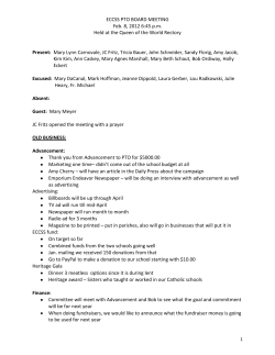 ECCSS PTO BOARD MEETING Feb. 8, 2012 6:45 p.m. Held at the