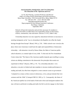 Americanization, Immigration, and Civic Education