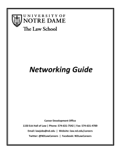 Networking Guide - Notre Dame Law School