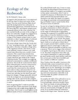 Ecology of the Redwoods