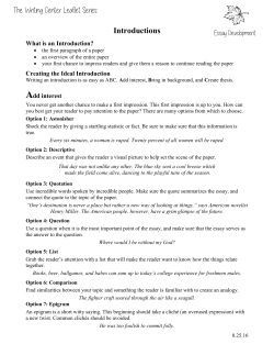 Introductions handout