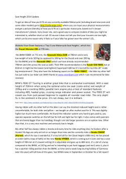 Seat Height 2014 Update To get an idea of how you`d fit on any