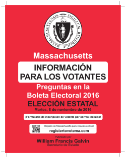 Massachusetts INFORMACI&Oacute;N PARA LOS VOTANTES