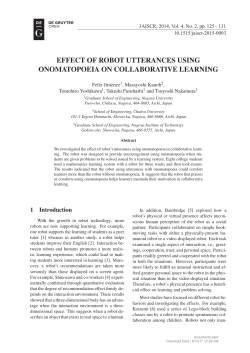 EFFECT OF ROBOT UTTERANCES USING ONOMATOPOEIA ON