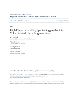 High Dispersal in a Frog Species Suggest that it