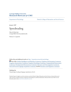 Speedreading - Research Showcase @ CMU