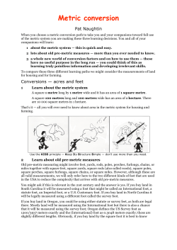 Metric conversion - Metrication matters