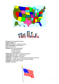 1 Full name: The United States of America Number of States: 50