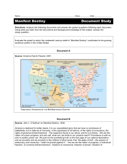 Manifest Destiny Document Study