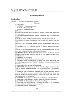 English I Practice Test #1