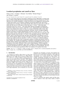 Localized precipitation and runoff on Mars