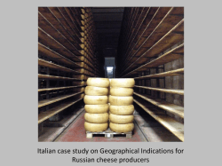 Italian case study on Geographical Indications for Russian cheese