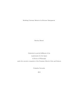 Modeling Customer Behavior for Revenue Management Matulya