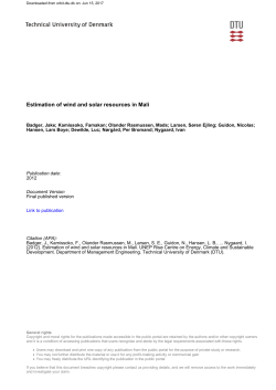 Estimation of wind and solar resources in Mali