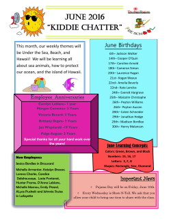 June 2016 &ldquo;Kiddie Chatter&rdquo; - Sugar `n Spice Preschools