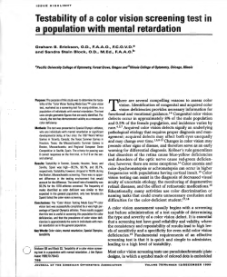 Testability of a Color Vision Screening Test in a