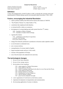 Definition: Factors, encouraging the Industrial Revolution: The