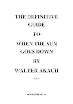 Notes on When the Sun Goes Down and Other Stories