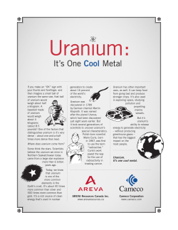 Uranium One Cool Metal - Saskatchewan Mining Association