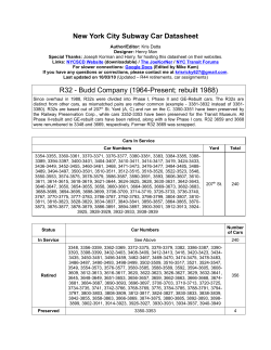 New York City Subway Car Datasheet R32