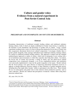 Culture and gender roles: Evidence from a natural experiment in