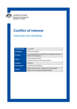 Integrity framework - Conflicts of interest