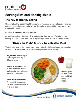Serving Size and Healthy Meals