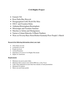Civil Rights Project Video Links and Requirements