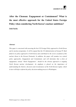 Josh Saxby paper - School of Politics and International