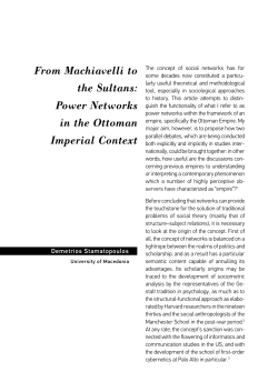 From Machiavelli to the Sultans: Power Networks in the Ottoman