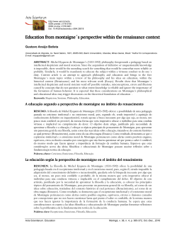 Education from montaigne´s perspective within the renaissance
