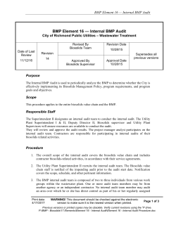 EMS Element 16 &mdash; Internal EMS Audit