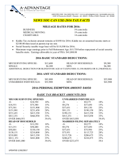 2016 Tax Tips - A Advantage Tax Service