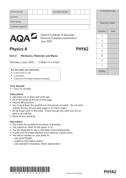 A-level Physics A Question paper Unit 02 - Mechanics