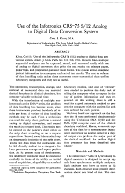 Use of the Infotronics CRS-75 S/12 Analog to Digital Data