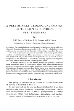 A PRELIMINARY GEOLOGICAL SURVEY OF THE LOPPEN